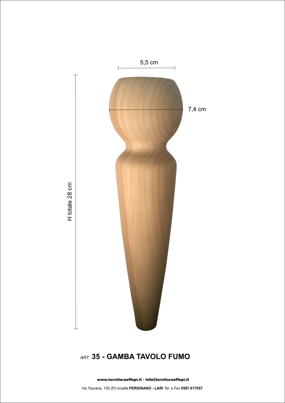 gamba tavolo da fumo ART. 35